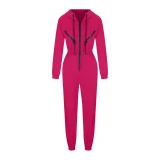 2025 Fashionable Sporty Casual Hooded Jumpsuit