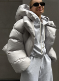 2025 Solid Color Short Hooded Cotton Padded Jacket/Coat