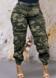 2025 New Fashion High-Waisted Stretch Slim-Fit Camouflage Cargo Pants