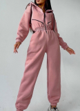 2025 Fashionable Sporty Casual Hooded Jumpsuit