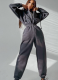 2025 Fashionable Sporty Casual Hooded Jumpsuit