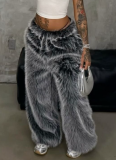 2025 Fashionable Loose-fitting Knitted Fleece Warm Casual Trousers