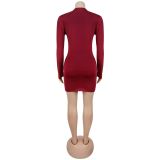 Sexy Deep V-neck Bodycon Dress With Snake-shaped Accessories