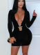 Sexy Deep V-neck Bodycon Dress With Snake-shaped Accessories