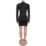 Sexy Deep V-neck Bodycon Dress With Snake-shaped Accessories