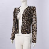 Leopard Print Sequined Personalized Outdoor Long-sleeved Blazer Jacket