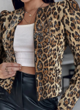 Leopard Print Sequined Personalized Outdoor Long-sleeved Blazer Jacket