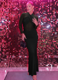 2025 Winter New Arrival Sexy Mesh Cutout Ruched Slim-Fit Dress