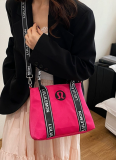 2025 New Arrival Embroidered Strap Canvas Shoulder Tote Bag