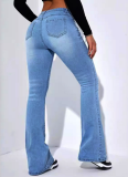 Fashion High-Waisted Stretch Flared Straight-Leg Jeans