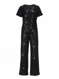 Stylish Long-sleeved Round-neck Sequined Party Two-piece Set