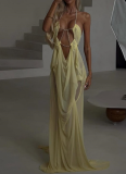 2025 New Arrival Sexy and Stylish Mesh See-Through Low-Cut Halter Dress