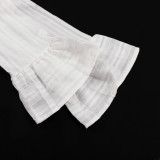 2026 New Arrival Cotton Lapel Long-Sleeved Ruffled Tie-Waist Shirt and Pants Two-Piece Set