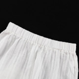 2026 New Arrival Cotton Lapel Long-Sleeved Ruffled Tie-Waist Shirt and Pants Two-Piece Set