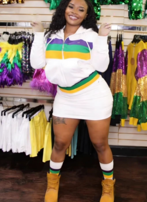 Fashion Carnival Party Printed Jacket and Skirt Set