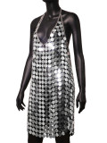2026 Sexy Backless Halterneck Sequin Dress