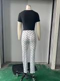 2026 Fashion Moon Print Design Stretch Slim-Fit Sexy Base Layer Top and Pants Set