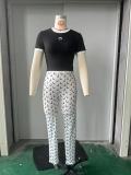 2026 Fashion Moon Print Design Stretch Slim-Fit Sexy Base Layer Top and Pants Set