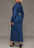 2026 New Fashionable Single-Breasted Waist-Slimming Long Dress