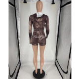 2026 Sexy Printed Long-Sleeve Shorts Set