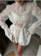 2026 Fashionable High-Neck Lantern Sleeve Top and Cake Skirt Set