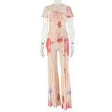 2026 Sexy Slim Fit Short-Sleeved Asymmetrical Top and Skinny Pants Two-Piece Set