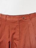 2026 Casual Solid Color Pants with Multiple Folds and Unique Flower Tulip Design