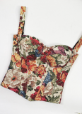 2026 Sexy Jacquard Fishbone Halter Bra with Padded Bra