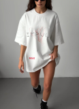 Casual Loose-fitting Letter Print Crew Neck Short-sleeved T-shirt