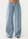 Retro Patchwork Loose Wide-Leg Straight-Leg Jeans