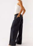 Retro Patchwork Loose Wide-Leg Straight-Leg Jeans
