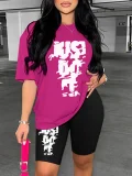Fashionable Printed Short-Sleeve and Shorts Set