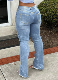 New Style Ripped High-Waisted Stretch Flared Jeans