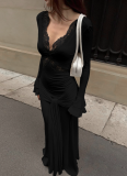 2026 Sexy Lace-Trimmed Slim-Fit Long Dress