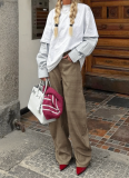 New Casual Loose-fitting Slimming Plaid Curved Pants