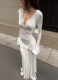 2026 Sexy Lace-Trimmed Slim-Fit Long Dress