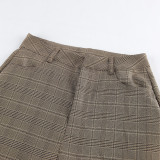 New Casual Loose-fitting Slimming Plaid Curved Pants