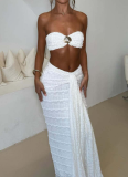 Sexy Lace Jacquard Vacation Beach Casual Swimsuit Two-Piece Set