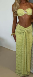 Sexy Lace Jacquard Vacation Beach Casual Swimsuit Two-Piece Set
