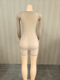 Sexy Super Elastic Glossy See-Through Jumpsuit Shorts