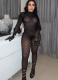 Sexy Rhinestone See-Through Bodysuit