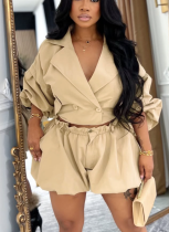 2026 Casual and Versatile Collared Short Top Jacket and Shorts Set