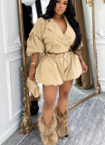 2026 Casual and Versatile Collared Short Top Jacket and Shorts Set