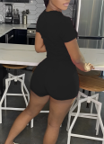 Casual Plus Size Digital Print T-Shirt Shorts Tracksuit