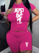 Casual Printed T-shirt and Shorts Tracksuit