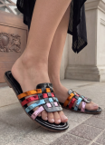 New Style Woven Versatile One-Strap Flat Sandals
