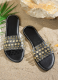 Casual One-strap Studded Peep Toe Flat Sandals