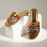 New Style Woven Versatile One-Strap Flat Sandals