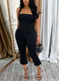 Fashion Backless Halter Neck Tank Top Set
