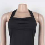 Fashion Backless Halter Neck Tank Top Set